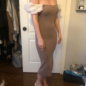 Honey off the shoulder dress